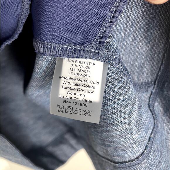 Title Nine She Leads Tunic Top Ponte Knit Pullover Pockets Active Blue Gray XS - Picture 8 of 9